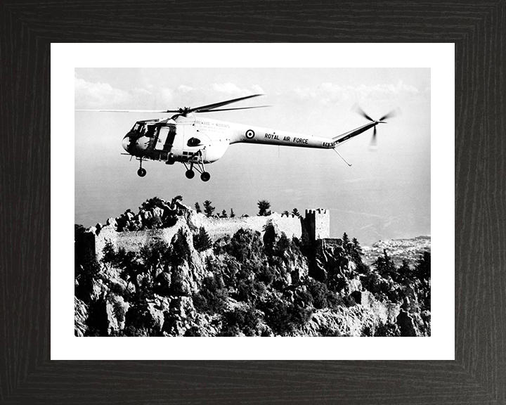 RAF Sycamore helicopter 103 Sqn 1961 Photo Print - Royal Air Force Aircraft Hampshire Prints 10 x 8 Black Frame Yes