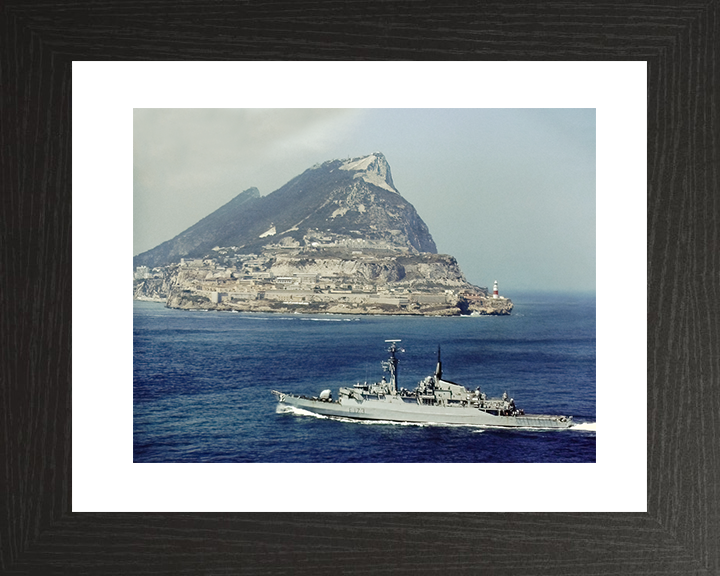 HMS Arrow (F173) Royal Navy Type 21 Frigate Off Gibraltar Photo Print Wall Art Decor Posters, Prints, & Visual Artwork Hampshire Prints 10 x 8 Black Frame Yes