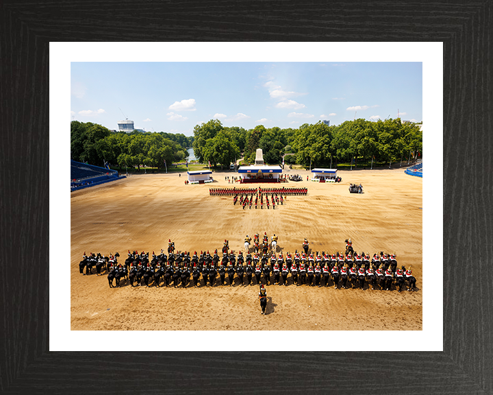 Welsh Guards and Household Cavalry on Horse Guards Parade Photo Print - British Army Hampshire Prints 10 x 8 Black Frame Yes