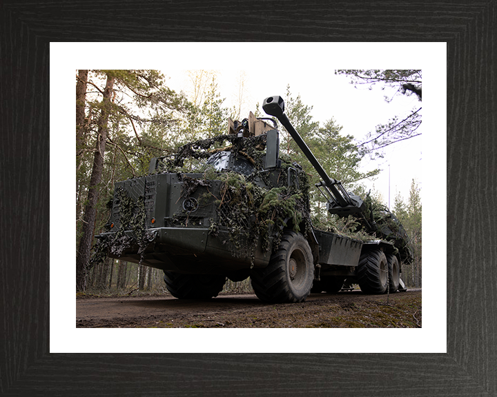 Archer Artillery 155mm system Photo Print - British Army Vehicle Hampshire Prints 10 x 8 Black Frame Yes