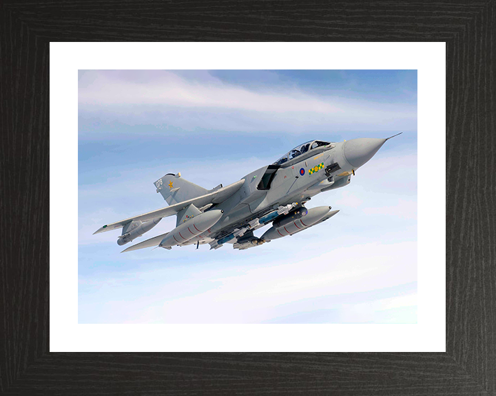 RAF Tornado GR4 Jet in Flight 2009 Photo Print - Royal Air Force Aircraft Posters, Prints, & Visual Artwork Hampshire Prints 10 x 8 Black Frame Yes