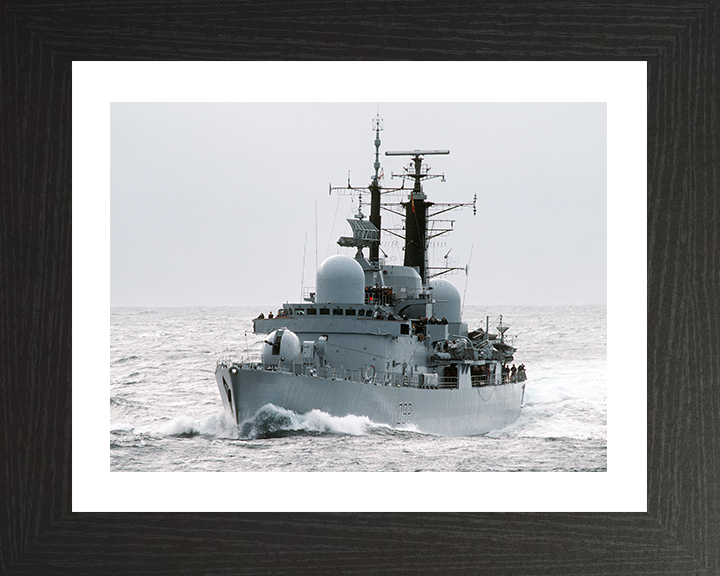 HMS Liverpool (D92) Photo Print - Underway 1986 - Royal Navy Type 42 Destroyer Hampshire Prints 10 x 8 Black Frame Yes