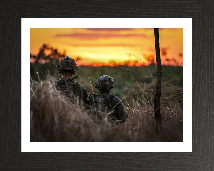 Royal Marine Commandos at sunset Photo Print - 40 Commando Hampshire Prints 10 x 8 Black Frame Yes