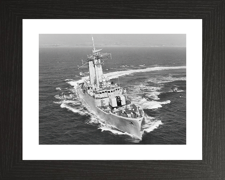 HMS Chichester (F59) Royal Navy Salisbury Class Frigate Hard Turn Photo Print Wall Art Decor Posters, Prints, & Visual Artwork Hampshire Prints 10 x 8 Black Frame Yes