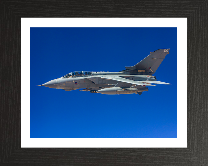 RAF Tornado GR4 in flight Photo Print - Royal Air Force Aircraft Hampshire Prints 10 x 8 Black Frame Yes