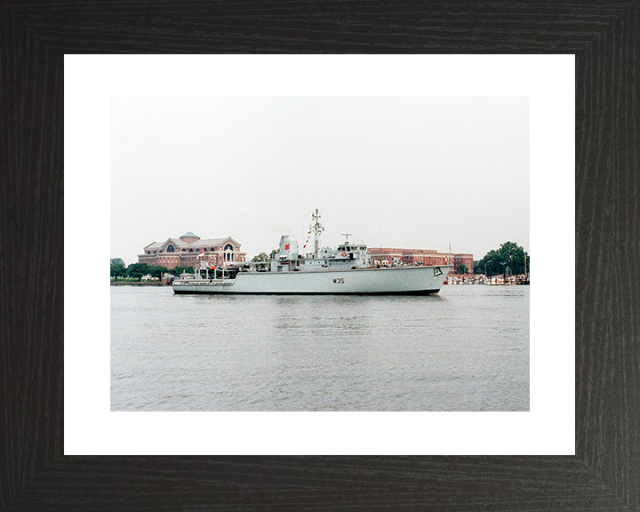 HMS Dulverton (M35) Royal Navy Hunt Class Mine Warfare Vessel Washington Photo Print Wall Art Decor Posters, Prints, & Visual Artwork Hampshire Prints 10 x 8 Black Frame Yes