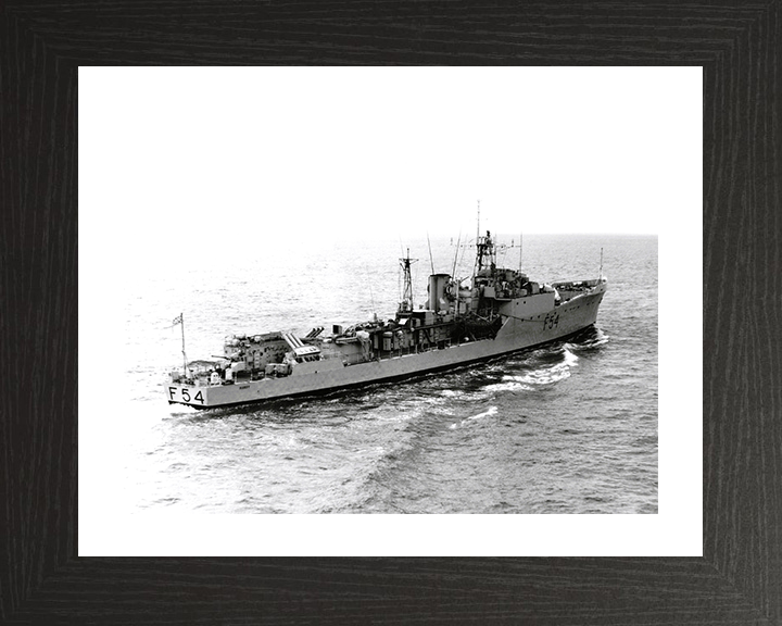 HMS Hardy (F54) Photo Print - Underway 1956 - Royal Navy Blackwood Class Frigate Posters, Prints, & Visual Artwork Hampshire Prints 10 x 8 Black Frame Yes