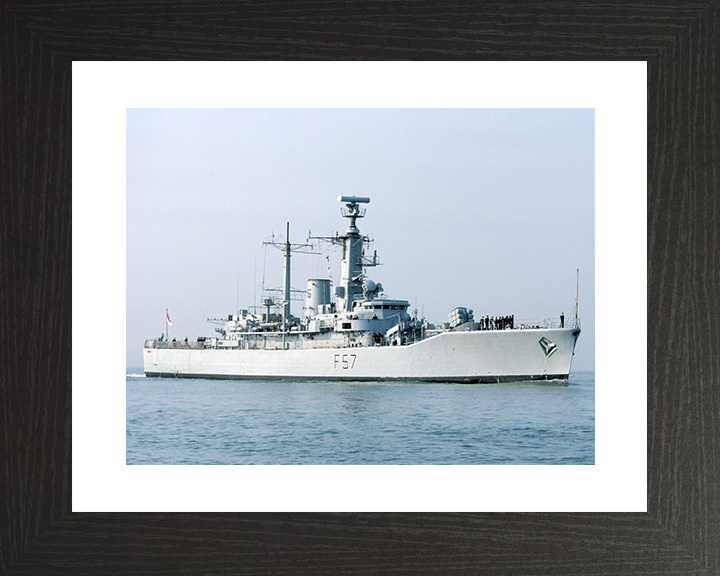 HMS Andromeda (F57) Royal Navy Leander Class Frigate Entering Harbour Photo Print Wall Art Decor Posters, Prints, & Visual Artwork Hampshire Prints 10 x 8 Black Frame Yes