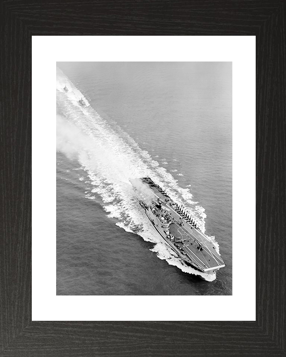 HMS Eagle (R05) Royal Navy Audacious Class Aircraft Carrier From Above Photo Print Wall Art Decor Posters, Prints, & Visual Artwork Hampshire Prints 10 x 8 Black Frame Yes