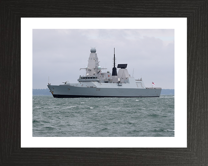 HMS Defender (D36) Royal Navy Type 45 Destroyer Off Portsmouth 2016 Photo Print Wall Art Decor Posters, Prints, & Visual Artwork Hampshire Prints 10 x 8 Black Frame Yes
