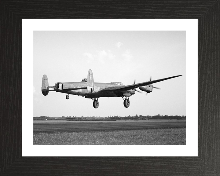 RAF Avro Lancaster B Mark III Taking Off Photo Print - Royal Air Force Aircraft Hampshire Prints 10 x 8 Black Frame Yes