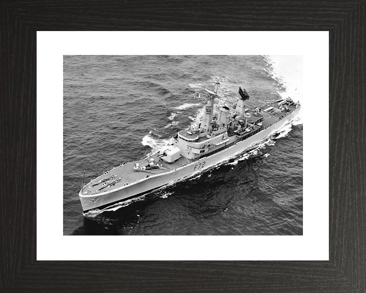 HMS Ariadne (F72) Royal Navy Leander Class Frigate From Above Photo Print Wall Art Decor Posters, Prints, & Visual Artwork Hampshire Prints 10 x 8 Black Frame Yes