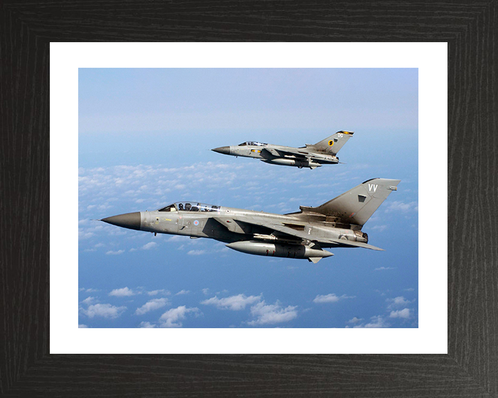 RAF Tornado F3s Over the Nevada Desert 2005 Photo Print - Royal Air Force Aircraft Posters, Prints, & Visual Artwork Hampshire Prints 10 x 8 Black Frame Yes
