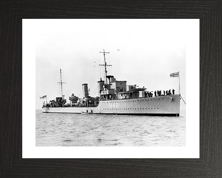 HMS Crescent (H48) Photo Print - At Anchor - Royal Navy C Class Destroyer Posters, Prints, & Visual Artwork Hampshire Prints 10 x 8 Black Frame Yes
