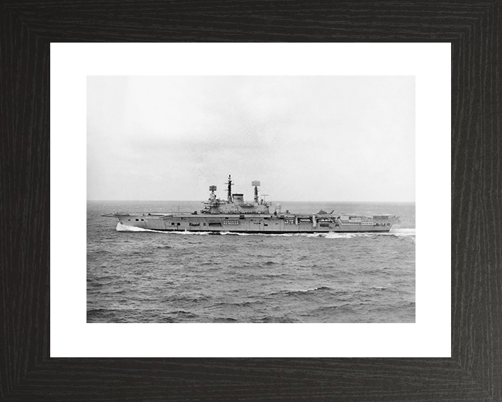 HMS Ark Royal (R09) Royal Navy Audacious Class Aircraft Carrier Port Beam View Photo Print Wall Art Decor Posters, Prints, & Visual Artwork Hampshire Prints 10 x 8 Black Frame Yes