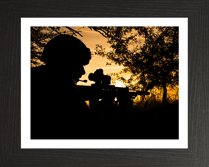 RAF Regiment Silhouette Photo Print - Royal Air Force Hampshire Prints 10 x 8 Black Frame Yes