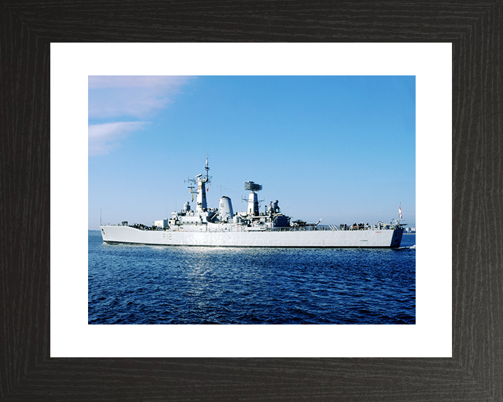 HMS Achilles (F12) Royal Navy Leander Class Frigate Photo Print Warship Wall Art Decor Posters, Prints, & Visual Artwork Hampshire Prints 10 x 8 Black Frame Yes
