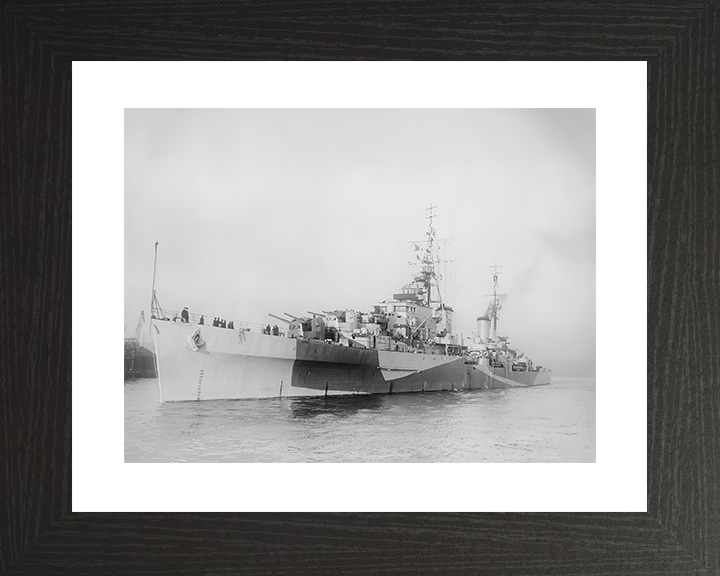HMS Diadem (84) Royal Navy Dido Class Cruiser Port Side View Photo Print Wall Art Decor Posters, Prints, & Visual Artwork Hampshire Prints 10 x 8 Black Frame Yes