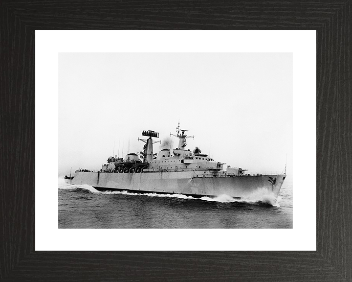 HMS Devonshire (D02) Photo Print - Underway 1963 - Royal Navy County Class Destroyer Posters, Prints, & Visual Artwork Hampshire Prints 10 x 8 Black Frame Yes