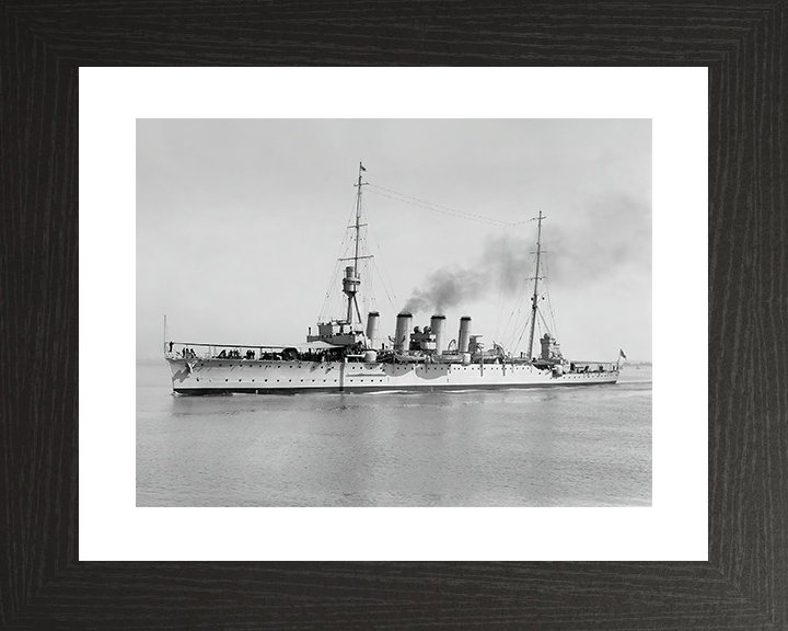 HMS Chatham (1911) Royal Navy Town Class light Cruiser Port Side View Photo Print Wall Art Decor Posters, Prints, & Visual Artwork Hampshire Prints 10 x 8 Black Frame Yes