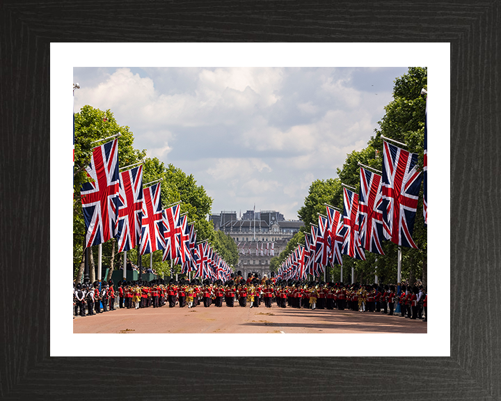 Household Division March on the Mall London Photo Print - British Army Hampshire Prints 10 x 8 Black Frame Yes