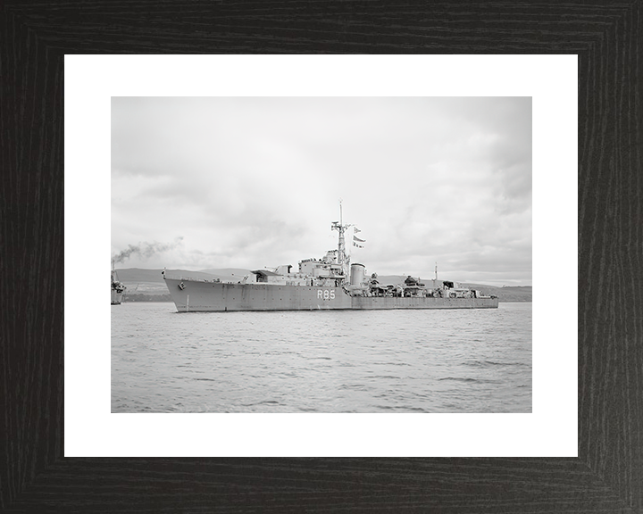 HMS Cambrian (R85) Royal Navy C Class Destroyer Port Side View Photo Print Wall Art Decor Posters, Prints, & Visual Artwork Hampshire Prints 10 x 8 Black Frame Yes