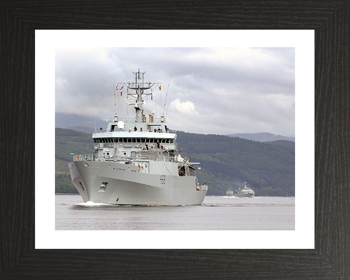 HMS Enterprise (H88) Photo Print - Faslane 2005 - Royal Navy Hydrographic Survey Vessel Hampshire Prints 10 x 8 Black Frame Yes