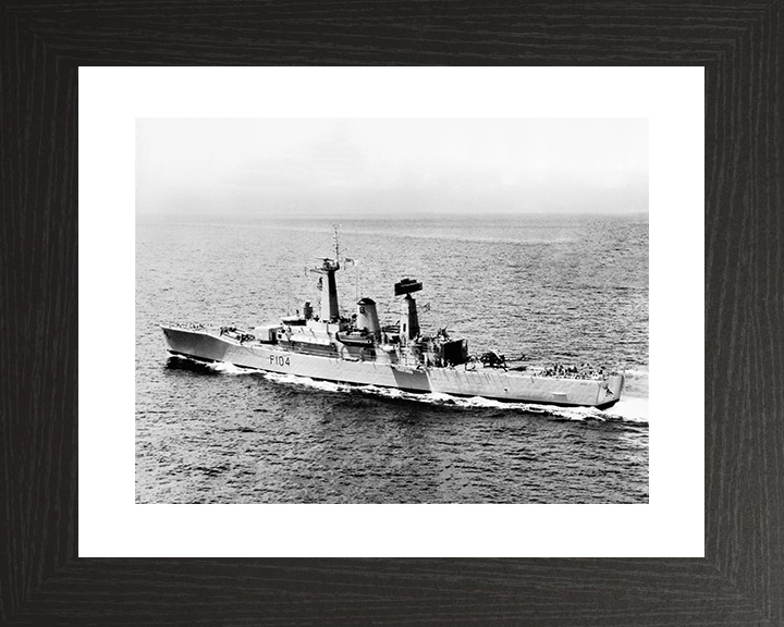 HMS Dido (F104 Royal Navy Leander Class Frigate Port Side View Photo Print Wall Art Decor Posters, Prints, & Visual Artwork Hampshire Prints 10 x 8 Black Frame Yes
