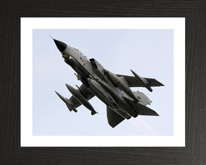 RAF Tornado GR4 Jet During Takeoff Photo Print - Royal Air Force Aircraft Posters, Prints, & Visual Artwork Hampshire Prints 10 x 8 Black Frame Yes