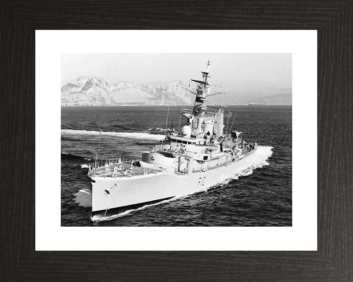 HMS Aurora (F10) Royal Navy Leander Class Frigate Off Gibraltar Photo Print Wall Art Decor Posters, Prints, & Visual Artwork Hampshire Prints 10 x 8 Black Frame Yes
