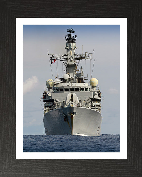 HMS Lancaster (F229) Photo Print - Low Bow View - Royal Navy Type 23 Frigate Hampshire Prints 10 x 8 Black Frame Yes