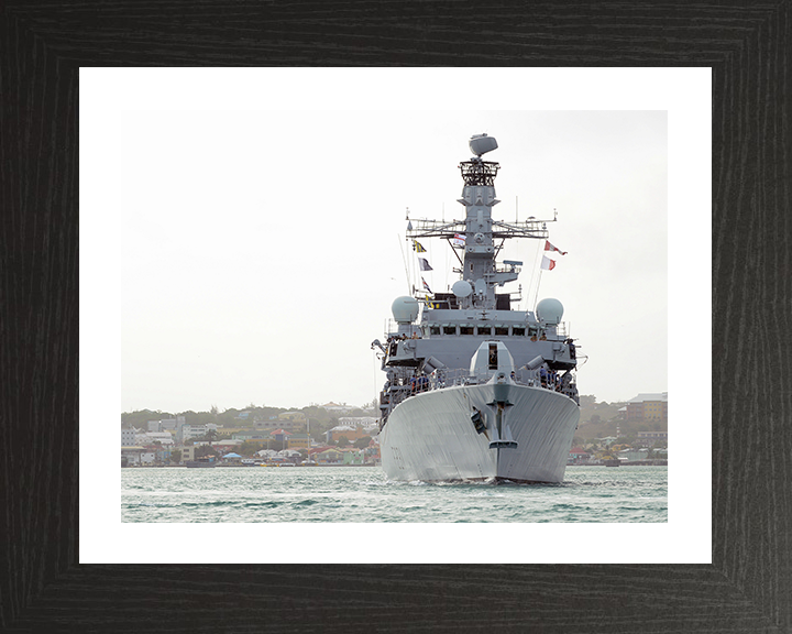 HMS Argyll (F231) Photo Print - Antigua 2014 - Royal Navy Type 23 Frigate Posters, Prints, & Visual Artwork Hampshire Prints 10 x 8 Black Frame Yes