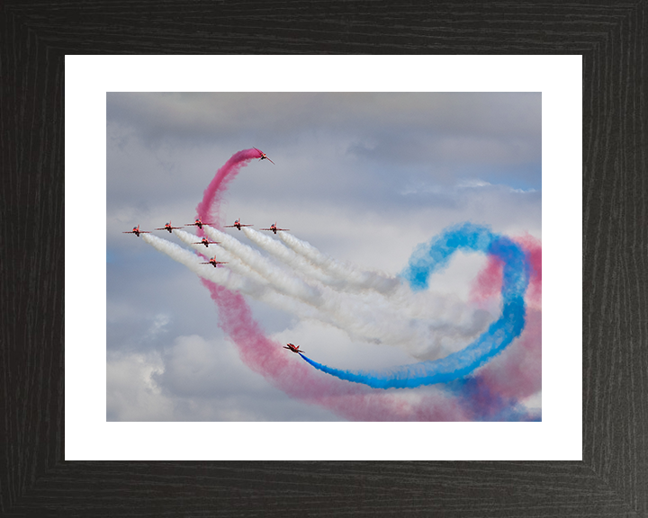 RAF Red Arrows Royal International Air Tattoo 2025 Photo Print - Royal Air Force Aircraft Hampshire Prints 10 x 8 Black Frame Yes