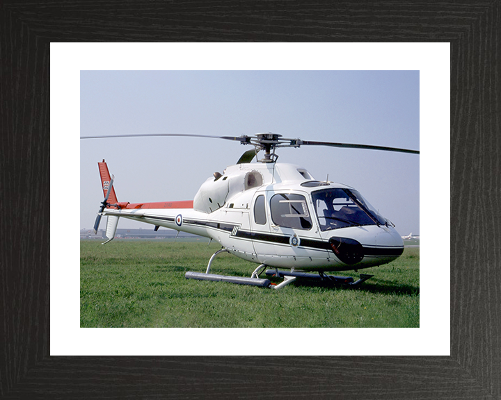 RAF Twin Squirrel HCC1 Helicopter on the Ground Photo Print - Royal Air Force Aircraft Posters, Prints, & Visual Artwork Hampshire Prints 10 x 8 Black Frame Yes