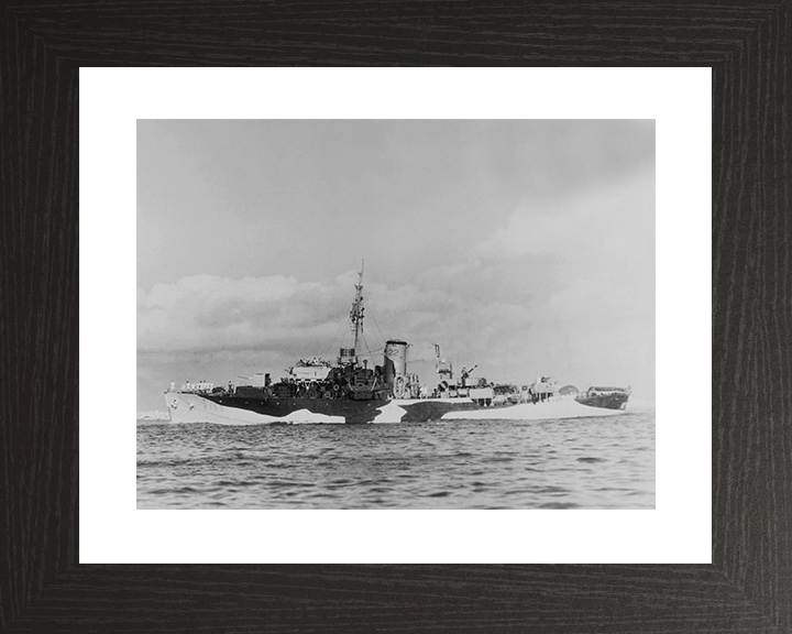 HMS Bryony (K192) Royal Navy Flower Class Corvette Port Side Photo Print Wall Art Decor Posters, Prints, & Visual Artwork Hampshire Prints 10 x 8 Black Frame Yes