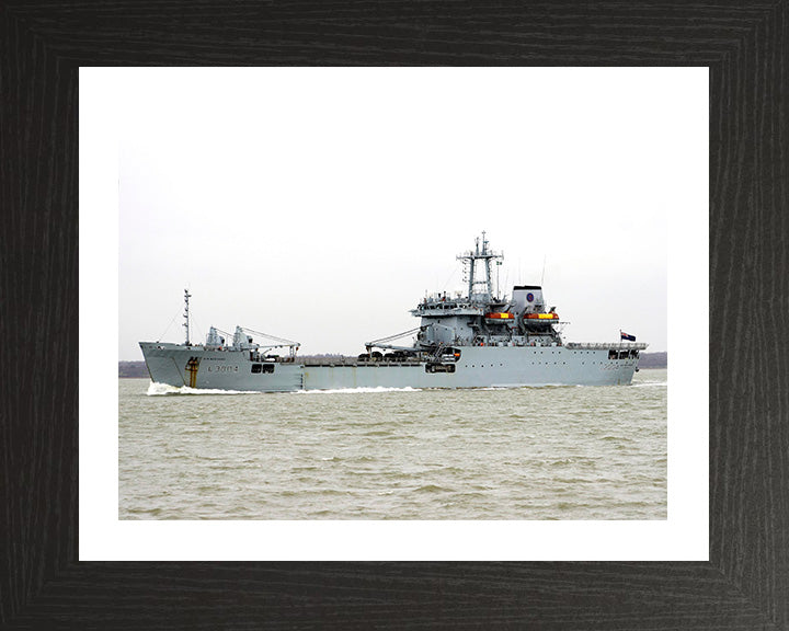 RFA Sir Bedivere (L3004) Photo Print - Port Beam View - Royal Fleet Auxiliary Round Table Class Ship Hampshire Prints 10 x 8 Black Frame Yes