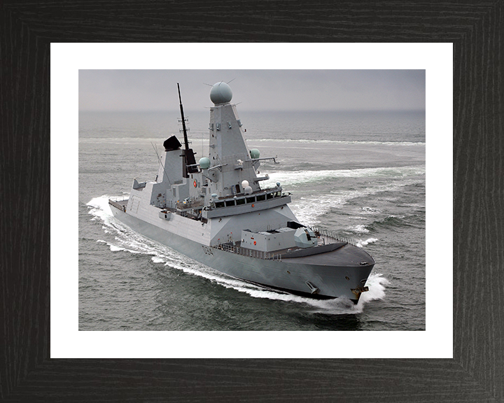 HMS Diamond (D34) Photo Print - Underway 2011 - Royal Navy Type 45 Destroyer Hampshire Prints 10 x 8 Black Frame Yes