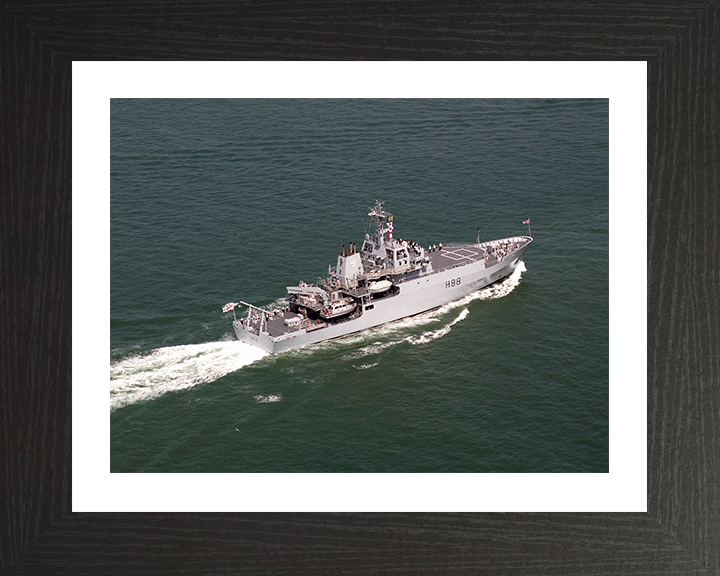 HMS Enterprise (H88) Photo Print - Fleet Review 2005 - Royal Navy Hydrographic Survey Vessel Hampshire Prints 10 x 8 Black Frame Yes