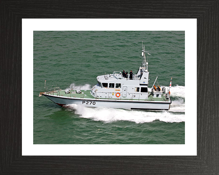 HMS Biter (P270) Photo Print - Port Side View 2017 - Royal Navy Archer Class P2000 Patrol Vessel Posters, Prints, & Visual Artwork Hampshire Prints 10 x 8 Black Frame Yes