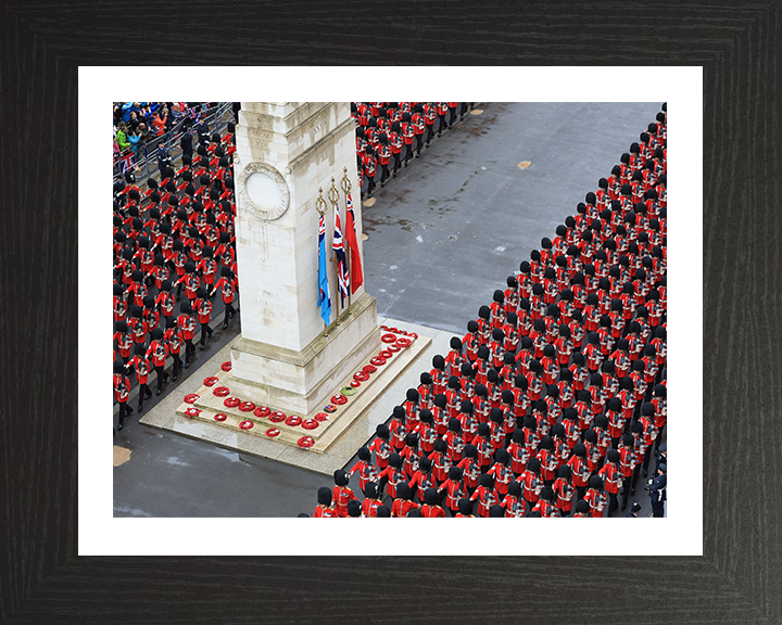 Household Division March Past the Cenotaph Photo Print - British Army Hampshire Prints 10 x 8 Black Frame Yes