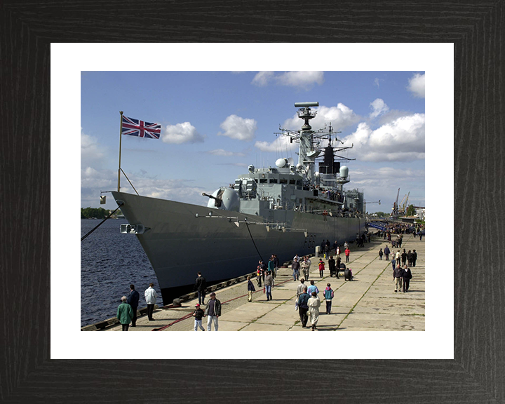 HMS Campbeltown (F86) Photo Print - Riga Latvia 2001 - Royal Navy Type 22 Frigate Posters, Prints, & Visual Artwork Hampshire Prints 10 x 8 Black Frame Yes