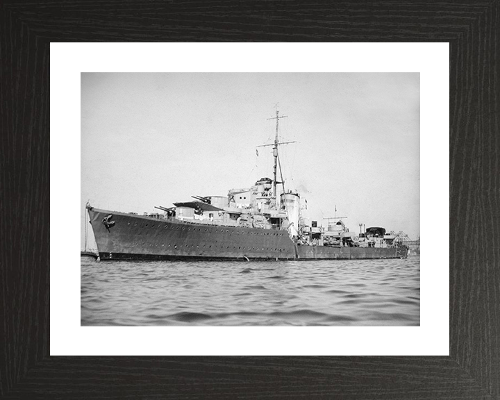 HMS Kelvin (F37) Photo Print - At A Buoy 1940 - Royal Navy K Class Destroyer Posters, Prints, & Visual Artwork Hampshire Prints 10 x 8 Black Frame Yes