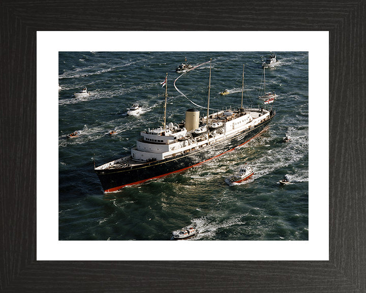 HMY Britannia Photo Print - Paying Off - Royal Navy - Royal Yacht Posters, Prints, & Visual Artwork Hampshire Prints 10 x 8 Black Frame Yes