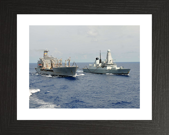 HMS Dauntless (D33) Royal Navy Type 45 Destroyer During a RAS Photo Print Wall Art Decor Posters, Prints, & Visual Artwork Hampshire Prints 10 x 8 Black Frame Yes