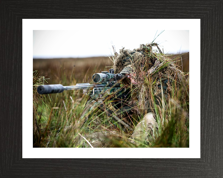 RAF Regiment Sniper Photo Print - Royal Air Force Hampshire Prints 10 x 8 Black Frame Yes