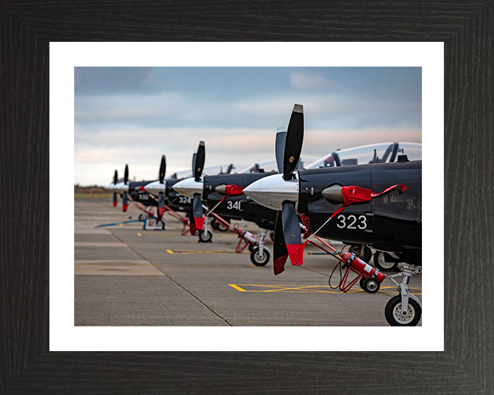 RAF Texan Aircraft lined up Photo Print - Royal Air Force Aircraft Hampshire Prints 10 x 8 Black Frame Yes