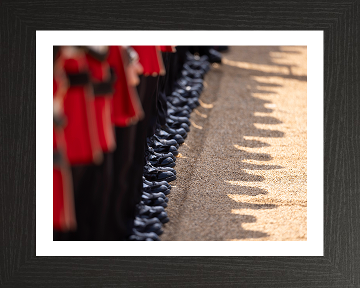 Welsh Guards Boots on Parade in London Photo Print - British Army Hampshire Prints 10 x 8 Black Frame Yes