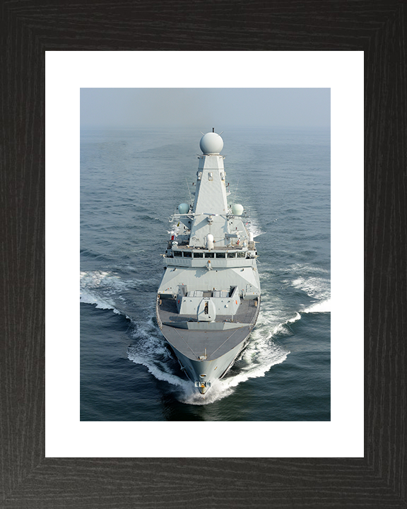HMS Daring (D32) Royal Navy Type 45 Destroyer High Bow View Photo Print Wall Art Decor Posters, Prints, & Visual Artwork Hampshire Prints 10 x 8 Black Frame Yes