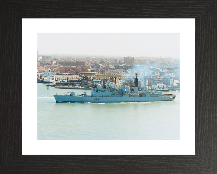 HMS Birmingham (D86) Royal Navy Type 42 Destroyer Passing Old Portsmouth Photo Print Wall Art Decor Posters, Prints, & Visual Artwork Hampshire Prints 10 x 8 Black Frame Yes