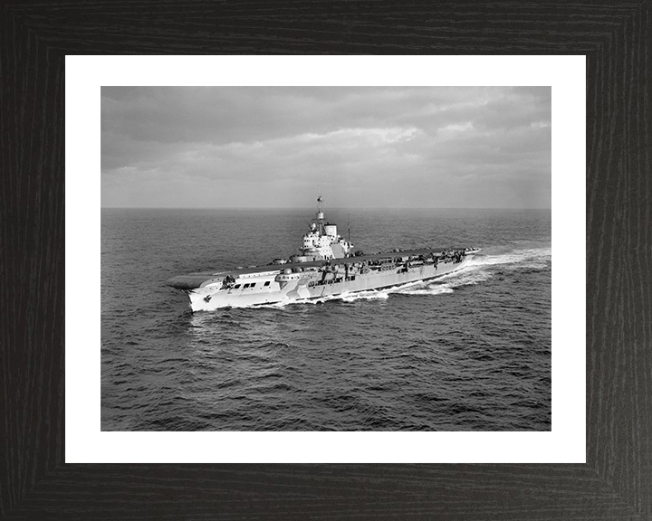 HMS Victorious (R38) Photo Print - At Sea 1941 - Royal Navy Illustrious Class Aircraft Carrier Hampshire Prints 10 x 8 Black Frame Yes